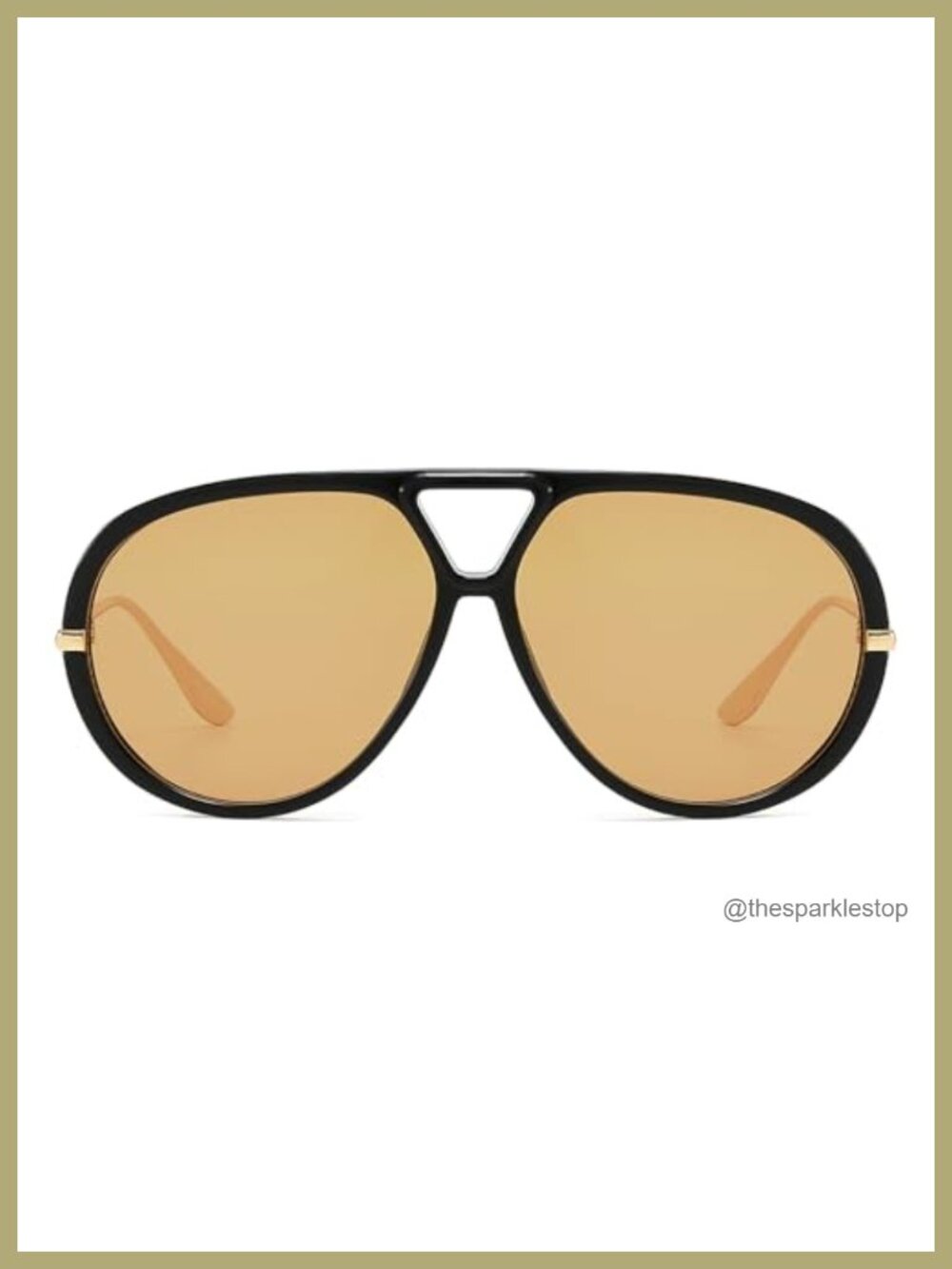 Oversized Aviator Sunglasses with Metal Frame UV400 Protection